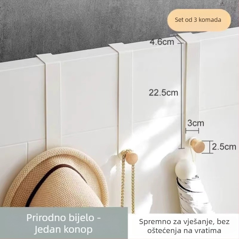 Željezni stalak za vrata s više redova, vješanje iza vrata, nosivost 10 kg, moderni minimalistički stil