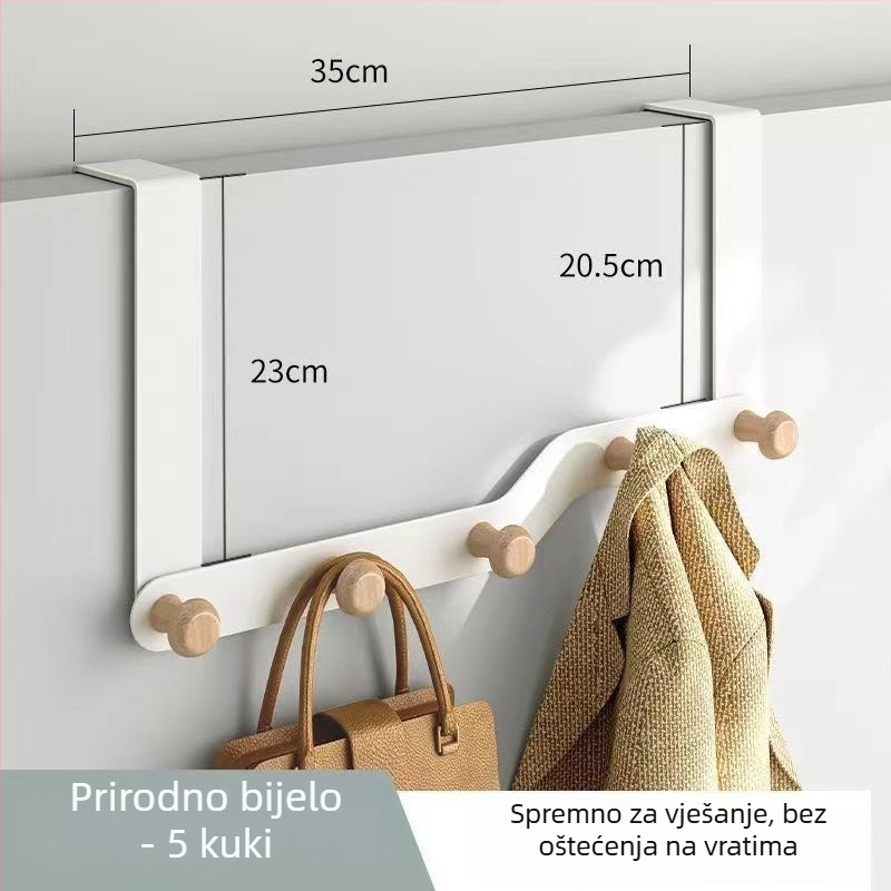 Željezni stalak za vrata s više redova, vješanje iza vrata, nosivost 10 kg, moderni minimalistički stil