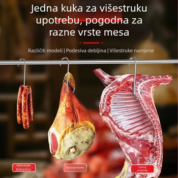 S-oblik kuka za meso, od nehrđajućeg čelika 304, čvrsta, veliki kuka za suho meso, šunku, kobasice, svinjetinu, patku i ribu