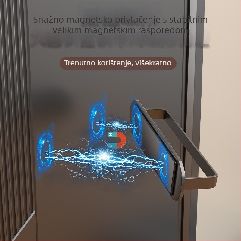 3-etažni magnetski stalak za papuče, zidni, magnetsko pričvršćivanje, bez bušenja, od ugljičnog čelika