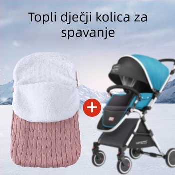 Trosezonska bebi vreća za spavanje za kolica, tkanina quilt: poliester-pamuk, podstava koralni velur, dizajn anti-kick