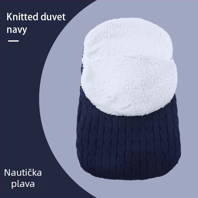 Trosezonska bebi vreća za spavanje za kolica, tkanina quilt: poliester-pamuk, podstava koralni velur, dizajn anti-kick