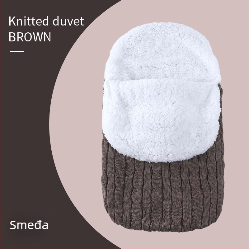 Trosezonska bebi vreća za spavanje za kolica, tkanina quilt: poliester-pamuk, podstava koralni velur, dizajn anti-kick