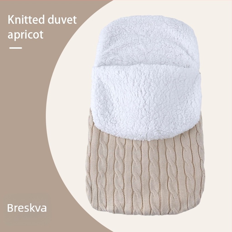 Trosezonska bebi vreća za spavanje za kolica, tkanina quilt: poliester-pamuk, podstava koralni velur, dizajn anti-kick