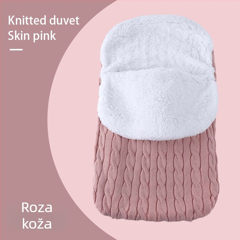 Trosezonska bebi vreća za spavanje za kolica, tkanina quilt: poliester-pamuk, podstava koralni velur, dizajn anti-kick