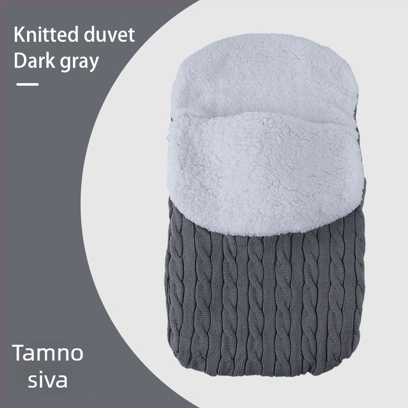 Trosezonska bebi vreća za spavanje za kolica, tkanina quilt: poliester-pamuk, podstava koralni velur, dizajn anti-kick