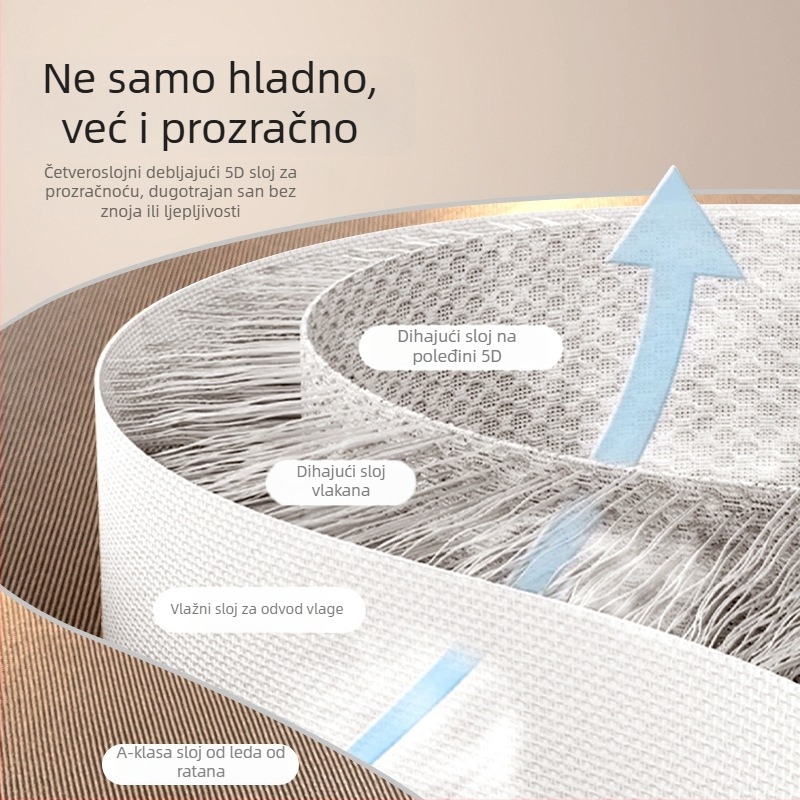 Set prostirki od ice silk i ratan, sklopiv, moderni minimalistički stil