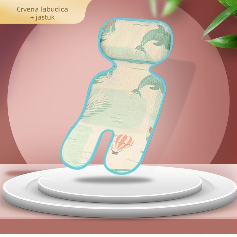 Aimeng Jastuk za kolica za bebe – prozračni laneni materijal, za djecu 0–1 godina, hlađenje