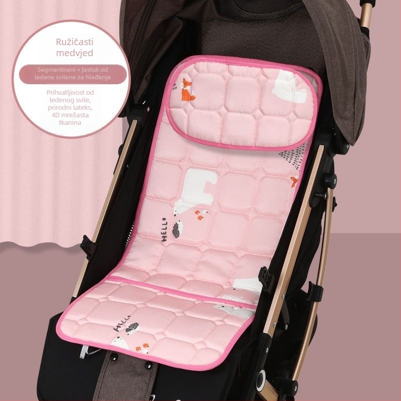 Aimeng Jastuk za kolica za bebe – prozračni laneni materijal, za djecu 0–1 godina, hlađenje