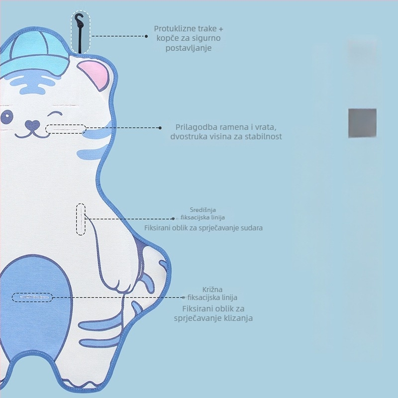 Chladi podmetač za dječja kolica – prozračni Ice Silk sloj, bambusova vlakna, za dijete 1–2 godine, prostirka za bebu