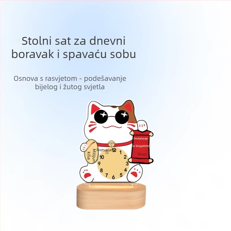 Stolni sat, moderan stil, akrilno kućište i brojčanik, baterijsko napajanje, pokret sekunde glatkim hodom, pogodan za dnevni boravak, spavaću sobu i ured