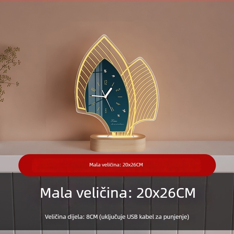 Stolni sat, moderan stil, akrilno kućište i brojčanik, baterijsko napajanje, pokret sekunde glatkim hodom, pogodan za dnevni boravak, spavaću sobu i ured