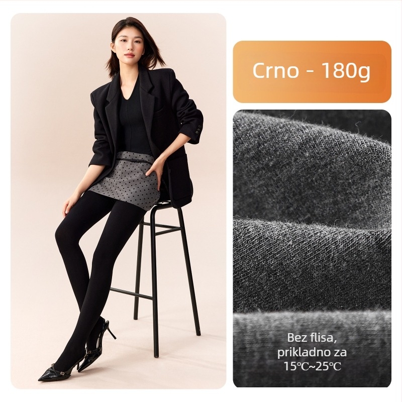 Ženske pamučne legice s flisom, debele, s stopalima, japanskog stila