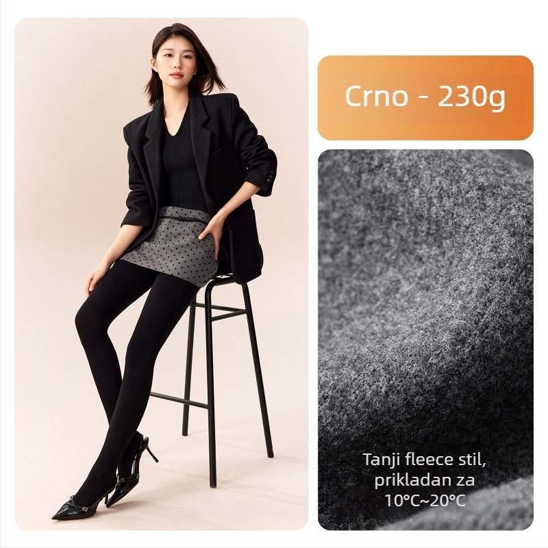 Ženske pamučne legice s flisom, debele, s stopalima, japanskog stila