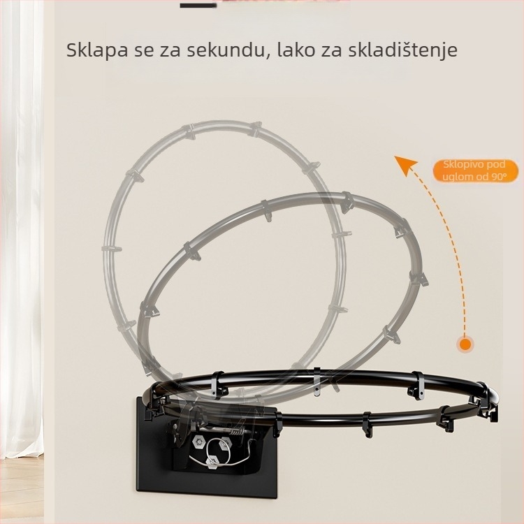 Unutarnji koš za košarku, zidni, bez bušenja, tih, sklopiv