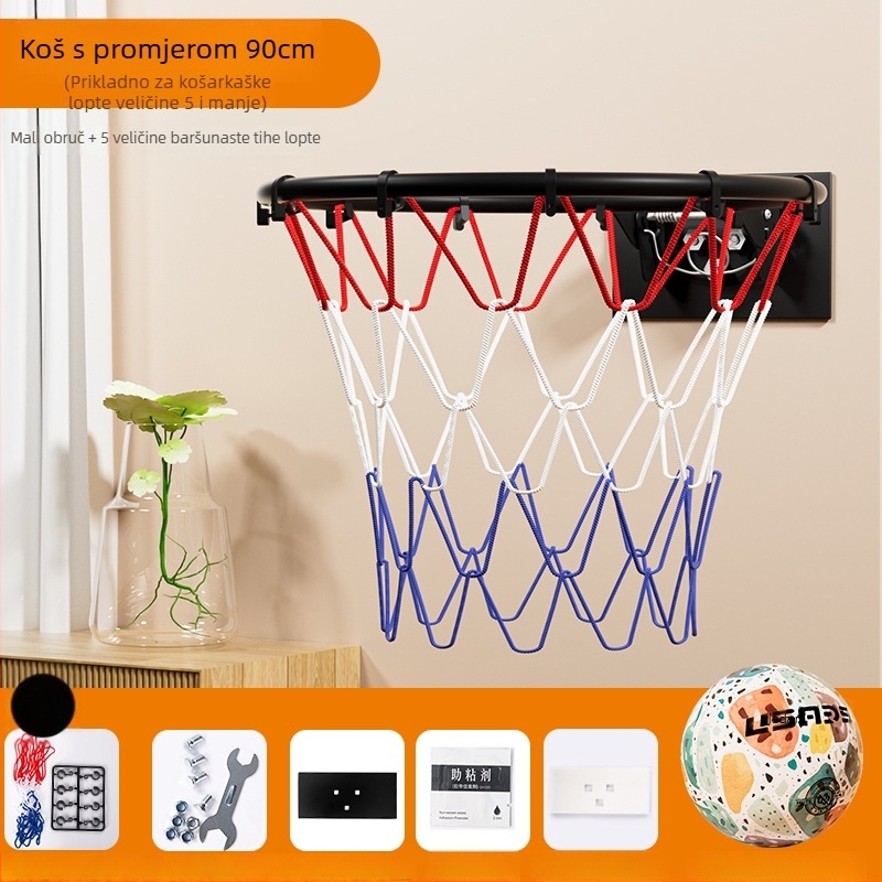 Unutarnji koš za košarku, zidni, bez bušenja, tih, sklopiv