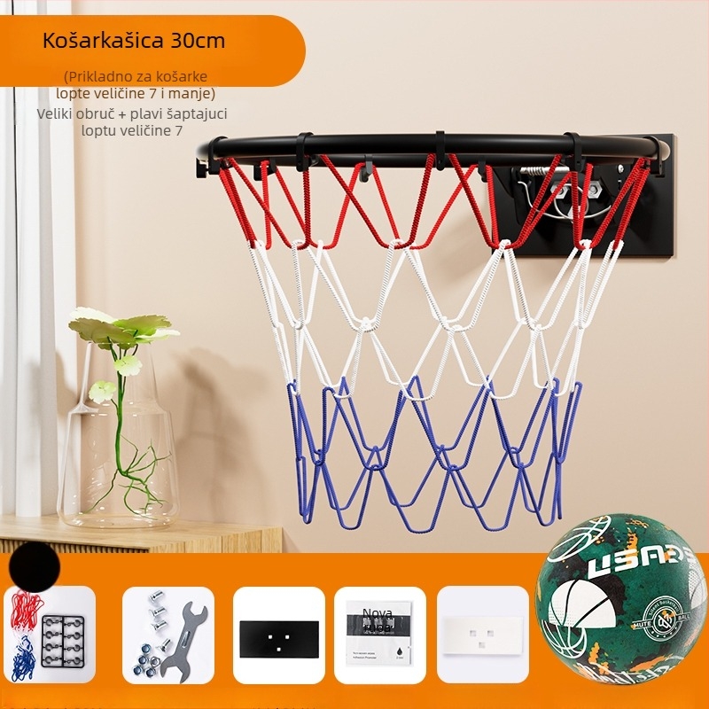 Unutarnji koš za košarku, zidni, bez bušenja, tih, sklopiv