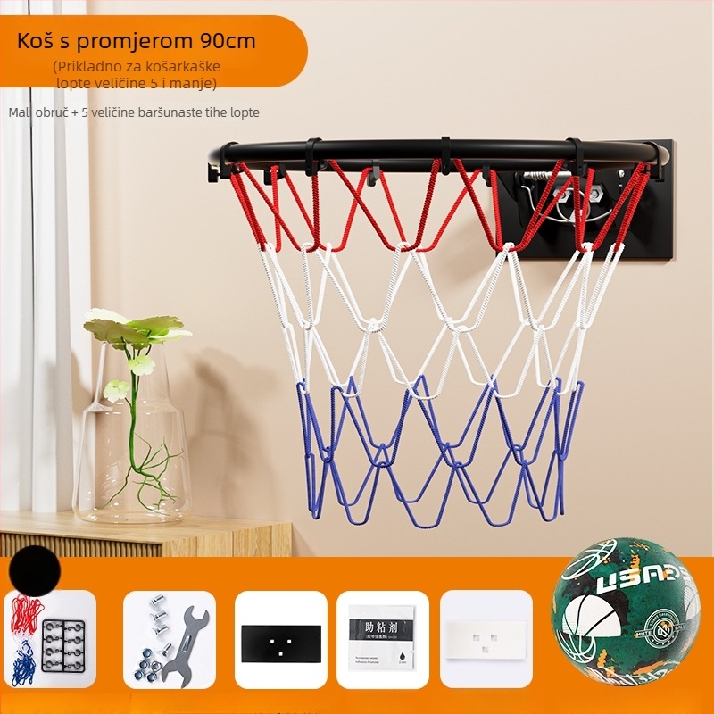 Unutarnji koš za košarku, zidni, bez bušenja, tih, sklopiv