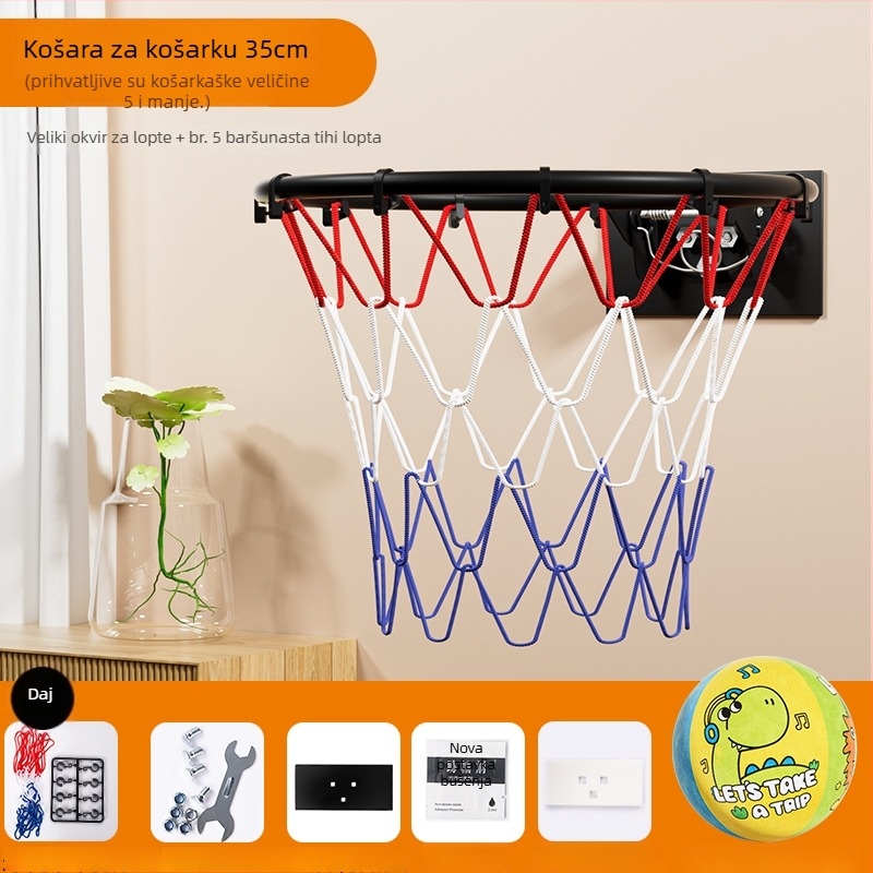 Unutarnji koš za košarku, zidni, bez bušenja, tih, sklopiv