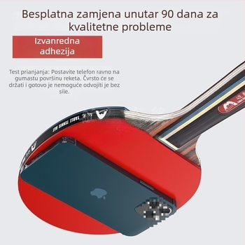Raketa za stolni tenis za djecu i početnike, daska od karbonskih vlakana, direktan udarac, guma s ljepilom