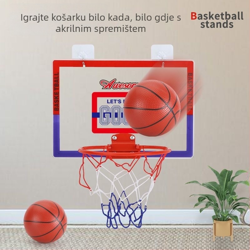 Viseći košarkaški okvir za unutarnju i vanjsku upotrebu – PVC materijal, montaža kukom, uključuje kuku, mrežu i vijke