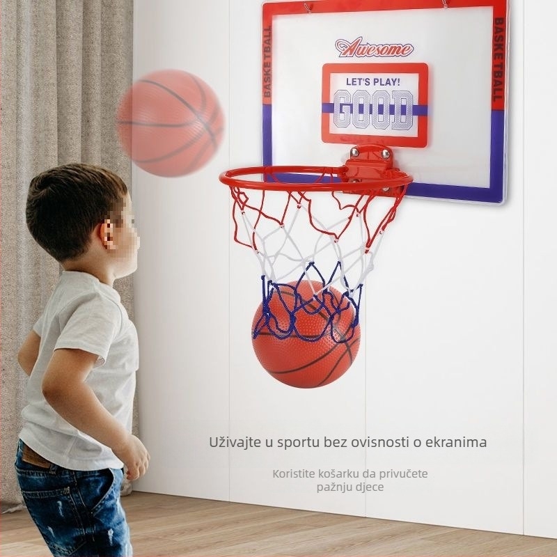 Viseći košarkaški okvir za unutarnju i vanjsku upotrebu – PVC materijal, montaža kukom, uključuje kuku, mrežu i vijke