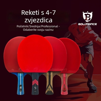 Prince Boli Reketa za stolni tenis – baza od poplar drveta, ljepilo guma, pravilan udarac, horizontalne specifikacije, prilagođena obrada