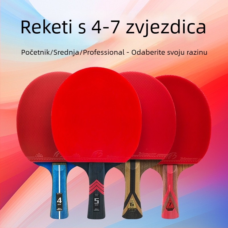 Prince Boli Reketa za stolni tenis – baza od poplar drveta, ljepilo guma, pravilan udarac, horizontalne specifikacije, prilagođena obrada
