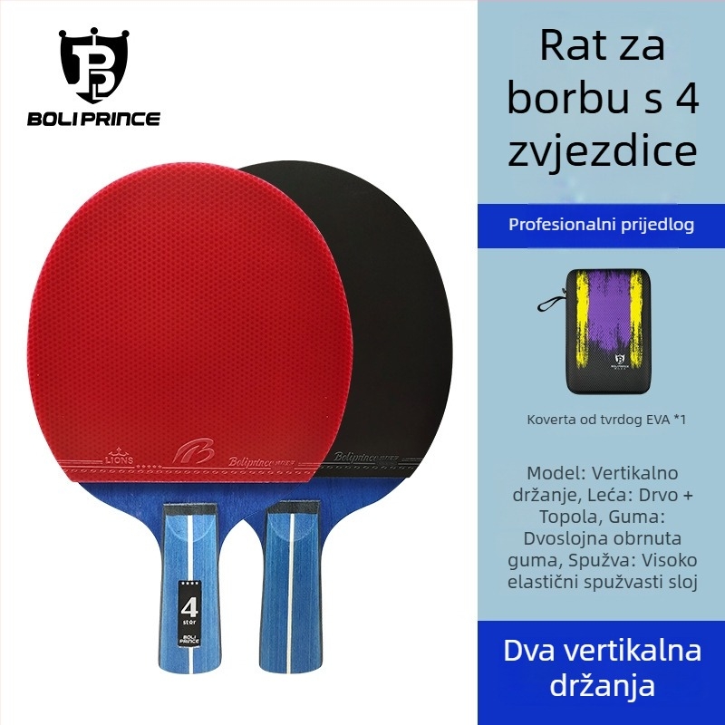 Prince Boli Reketa za stolni tenis – baza od poplar drveta, ljepilo guma, pravilan udarac, horizontalne specifikacije, prilagođena obrada