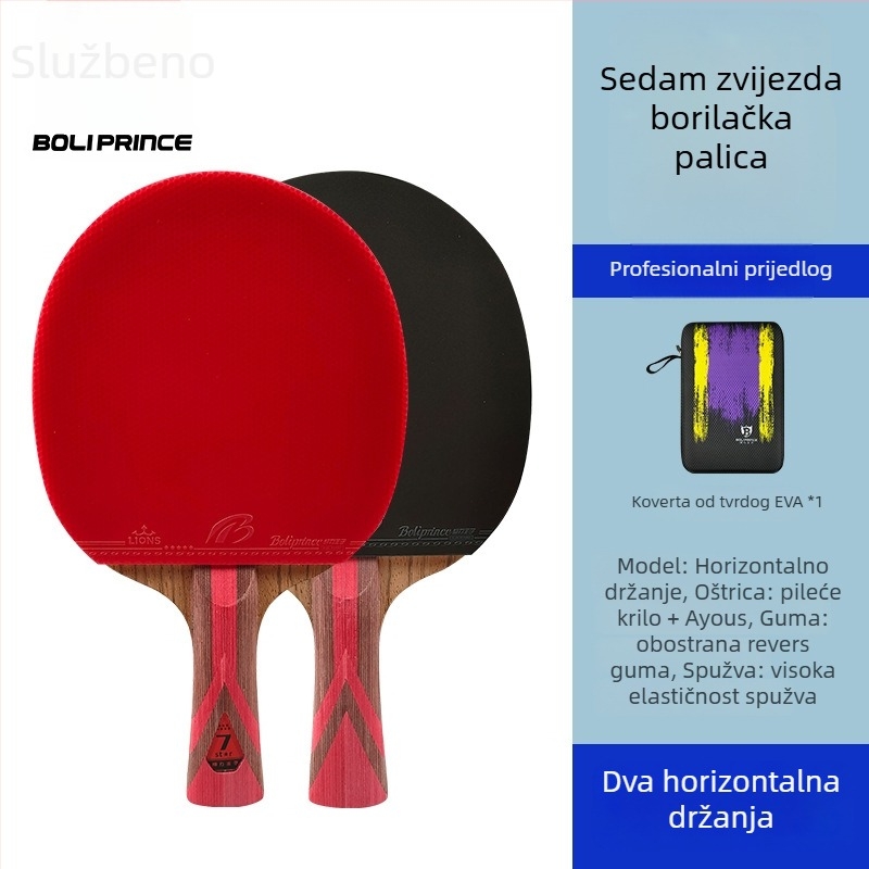 Prince Boli Reketa za stolni tenis – baza od poplar drveta, ljepilo guma, pravilan udarac, horizontalne specifikacije, prilagođena obrada