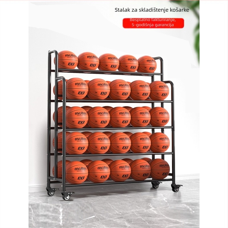 Mobilni kampus regali za pohranu lopti za košarku i odbojku, police za prikaz lopti, Marka: New appearance