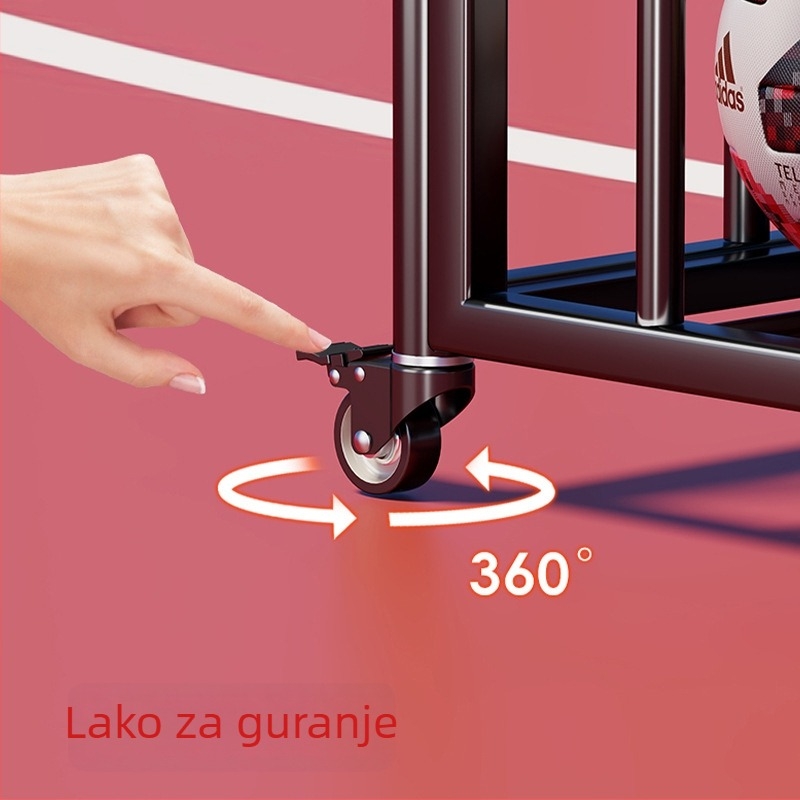 Košarkaški spremnik za lopte s poklopcem – karbonska čelika, brend Evesigar/Isijia, vanjsko školsko igralište