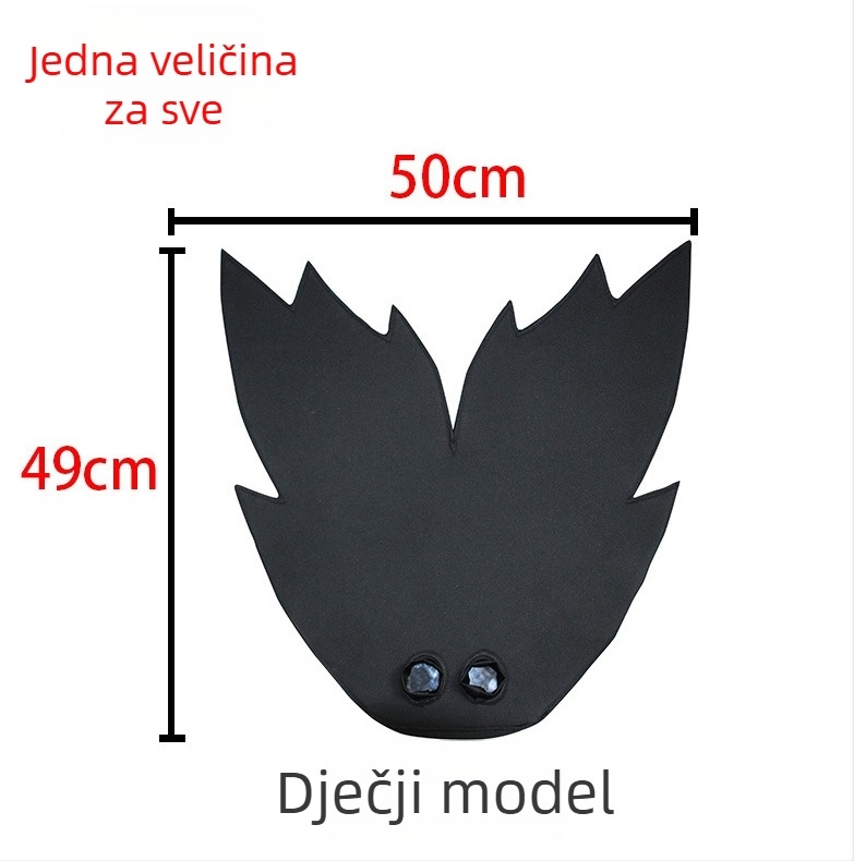 Dječji jednodijelni kupaći kostim s repom sirene i perajama, prugasti/gradijentni uzorak, 20% elastan