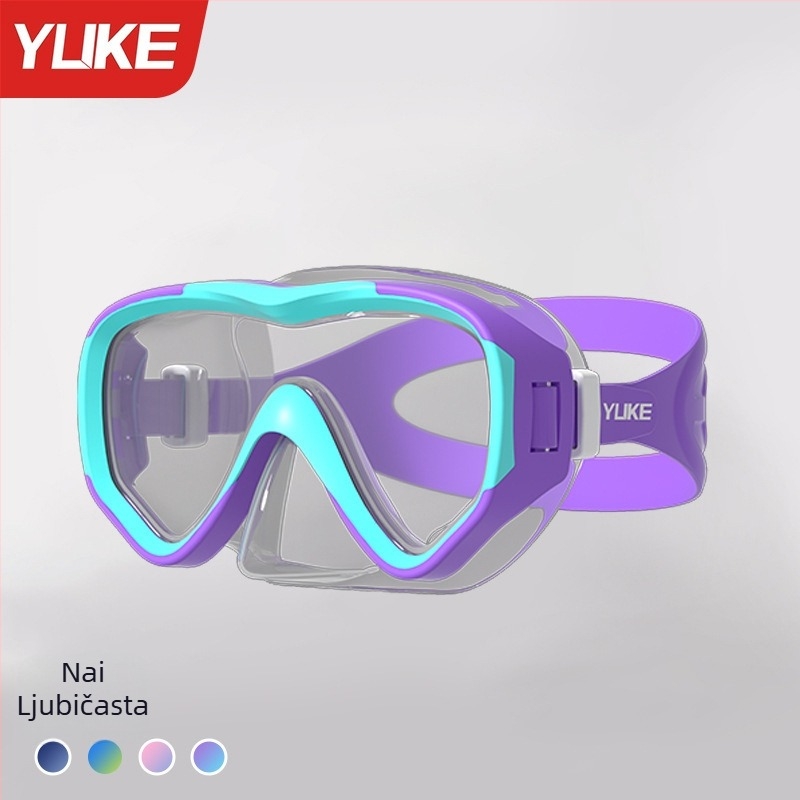Dječji set plivačkih naočala – vodootporan, uključuje naočale, masku i šnorkel, polu-suhi oprema za ronjenje, materijali: PC, kaljeno staklo, tekući silikon
