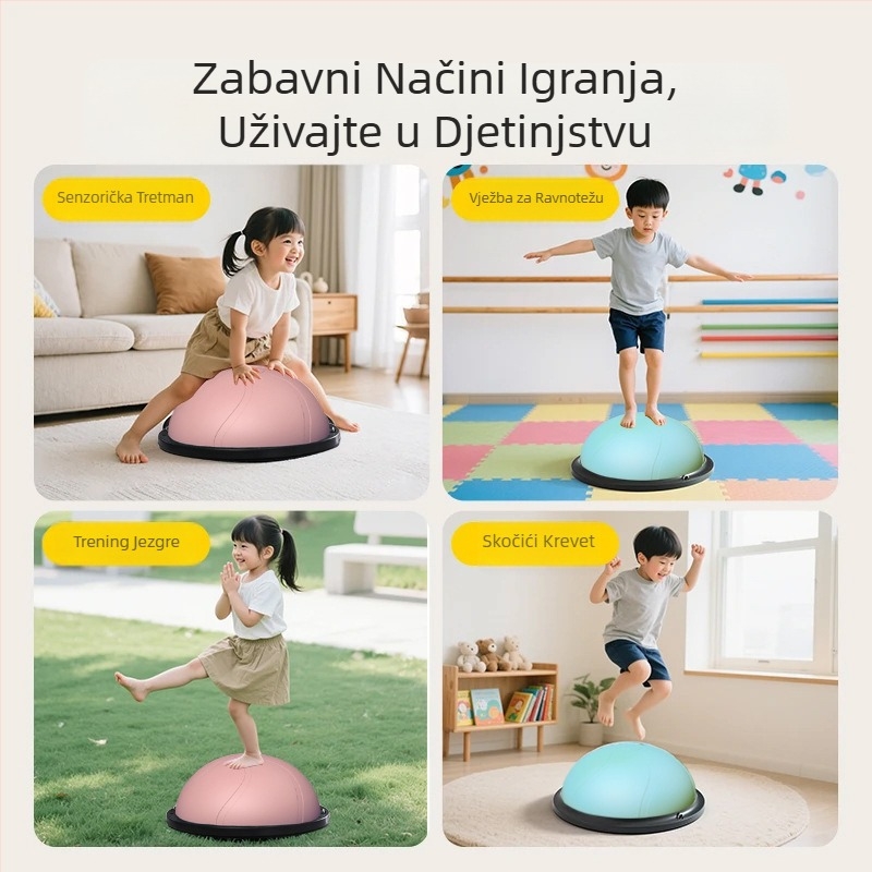 Wave Speed Ball za djecu – polukružna lopta za ravnotežu za senzorički trening, napuhljiva PVC, 4,5–6 kg