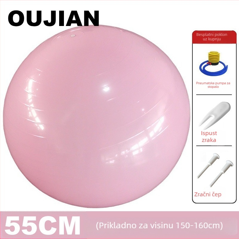 Joga lopta PVC, napuhljiva, 900 g, namijenjena prenatalnom fitnessu i senzornom treningu djece