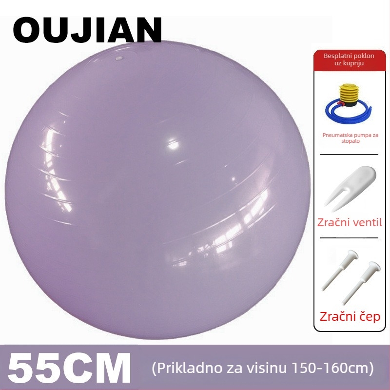 Joga lopta PVC, napuhljiva, 900 g, namijenjena prenatalnom fitnessu i senzornom treningu djece