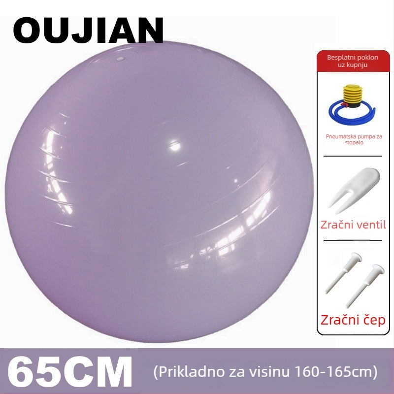 Joga lopta PVC, napuhljiva, 900 g, namijenjena prenatalnom fitnessu i senzornom treningu djece