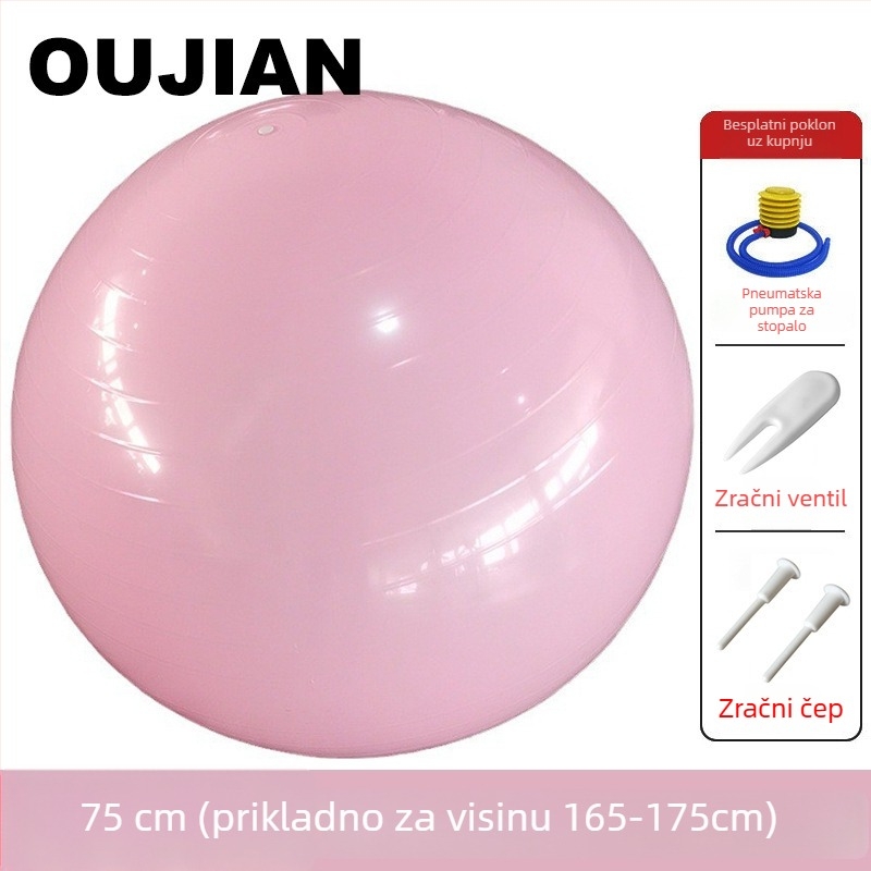 Joga lopta PVC, napuhljiva, 900 g, namijenjena prenatalnom fitnessu i senzornom treningu djece