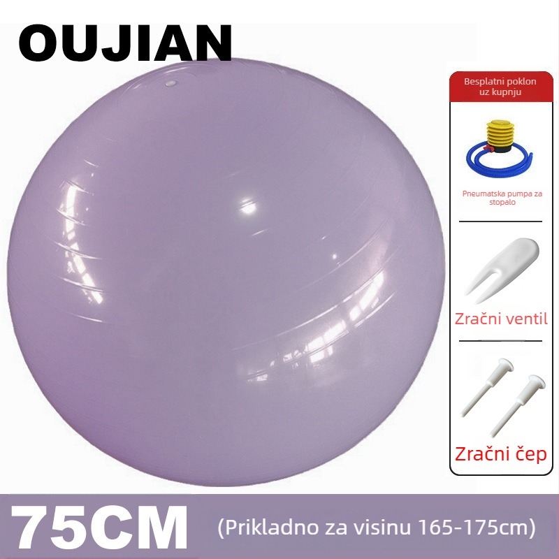 Joga lopta PVC, napuhljiva, 900 g, namijenjena prenatalnom fitnessu i senzornom treningu djece