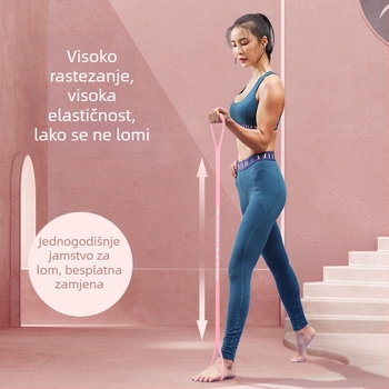 Figure-8 napinjač za istezanje leđa i ramena — silikon, otpor 20 lb, otvoreni dizajn ramena, marka Runwe/langwei