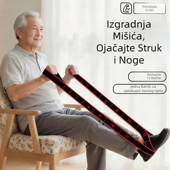 Traka otpora za izgradnju mišića — materijal: gumena pređa + poliester vlakno; opcije: 8-grid, 10-grid, 12-grid; univerzalna uporaba