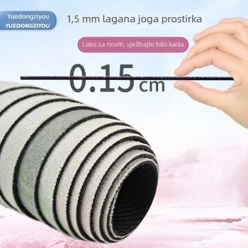 Joga ručnik i sklopivi joga mat (Materijal: semiš + prirodni kaučuk; Debljina: 1.5 mm; Težina: 1.3 kg)