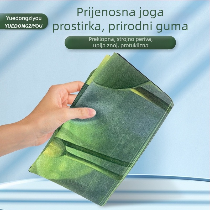 Joga ručnik i sklopivi joga mat (Materijal: semiš + prirodni kaučuk; Debljina: 1.5 mm; Težina: 1.3 kg)