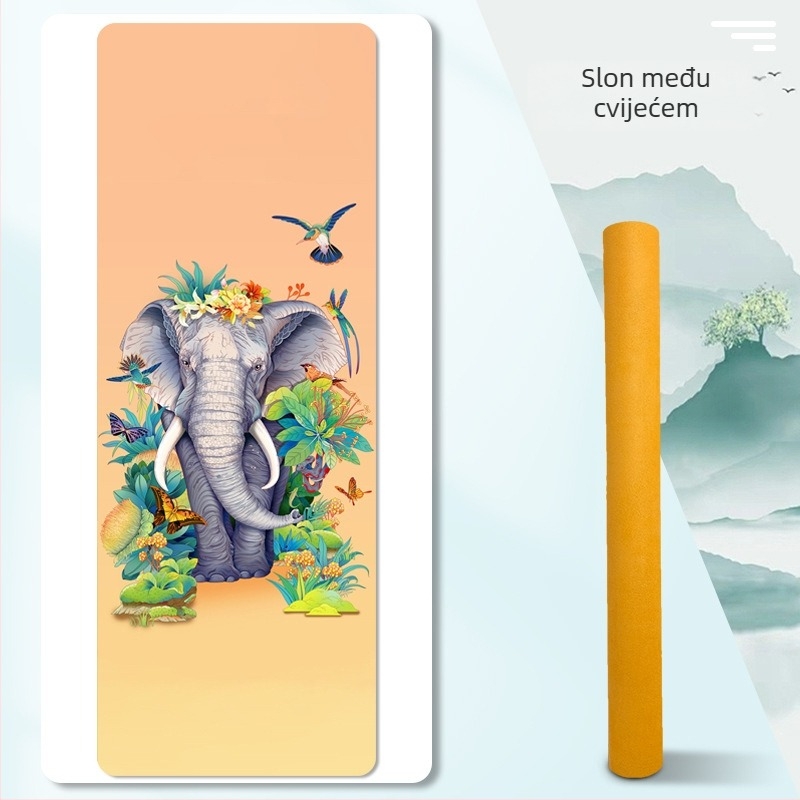 Joga ručnik i sklopivi joga mat (Materijal: semiš + prirodni kaučuk; Debljina: 1.5 mm; Težina: 1.3 kg)