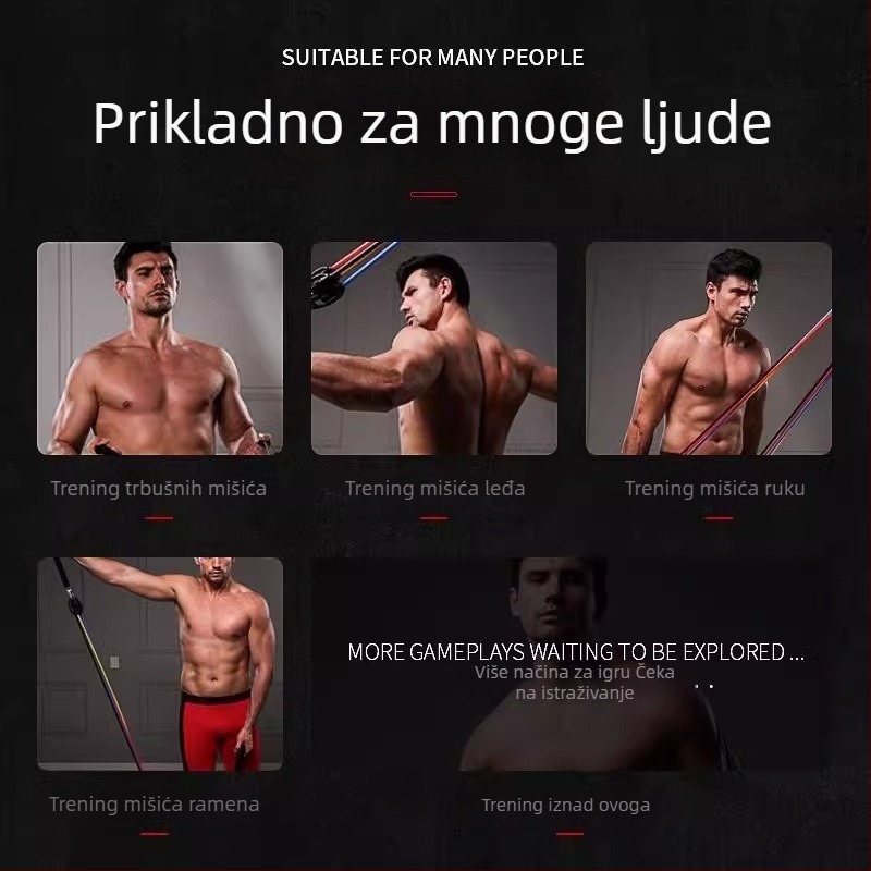 Jiupu Napinjuće Uže – Kućna fitness oprema za trening prsiju, pogodna za djecu, tinejdžere i odrasle, fitness i ljepota