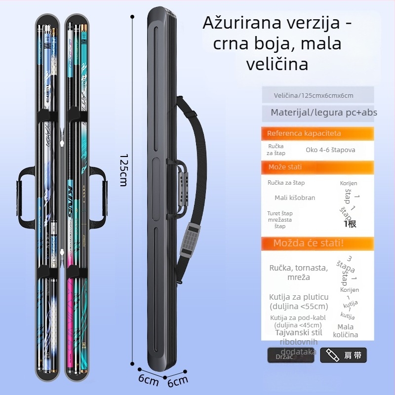 Torba za ribarske štapove s čvrstim kućištem, lagana EVA konstrukcija, vodootporna, višefunkcionalna