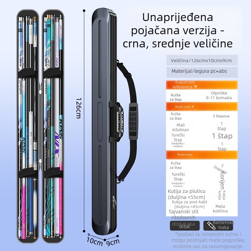 Torba za ribarske štapove s čvrstim kućištem, lagana EVA konstrukcija, vodootporna, višefunkcionalna