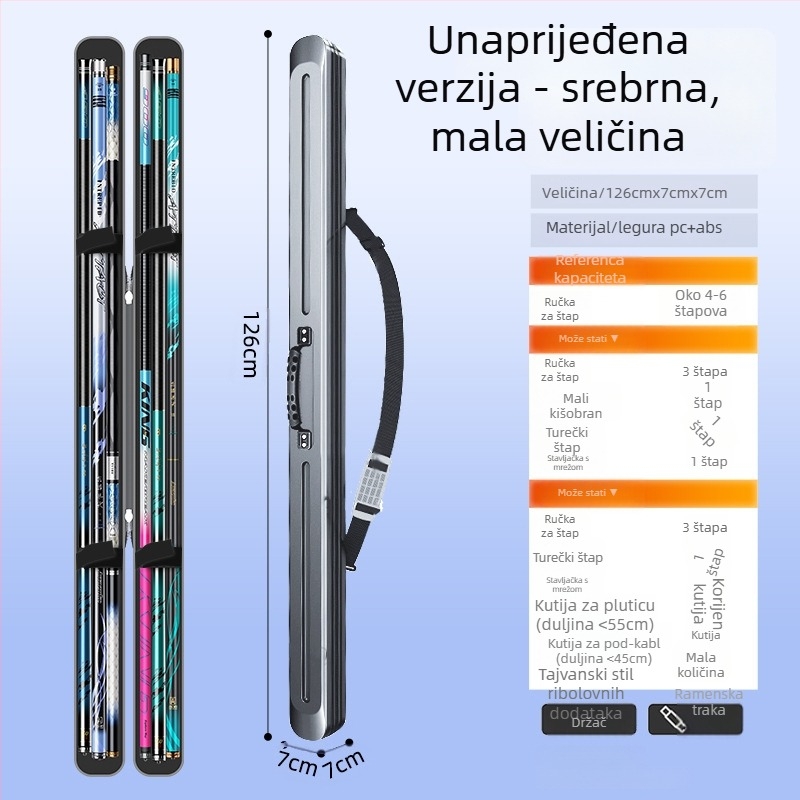 Torba za ribarske štapove s čvrstim kućištem, lagana EVA konstrukcija, vodootporna, višefunkcionalna