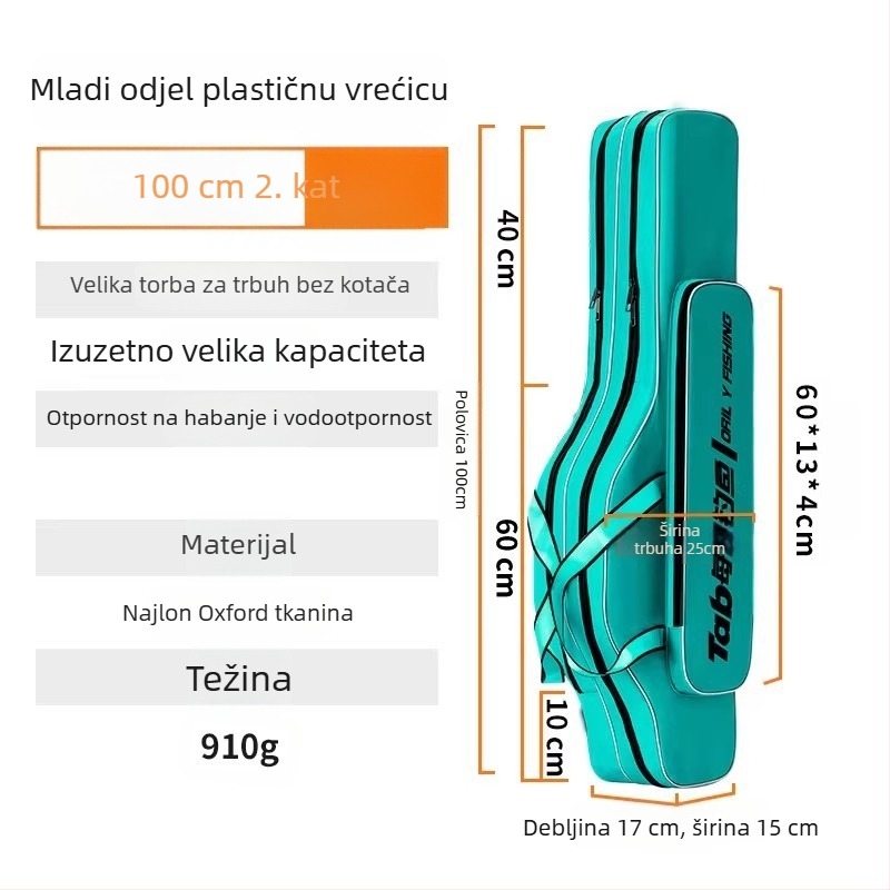 TAB Torba za morski ribolov - Najlon torba, vodootporna, za štap, najlon i navijak